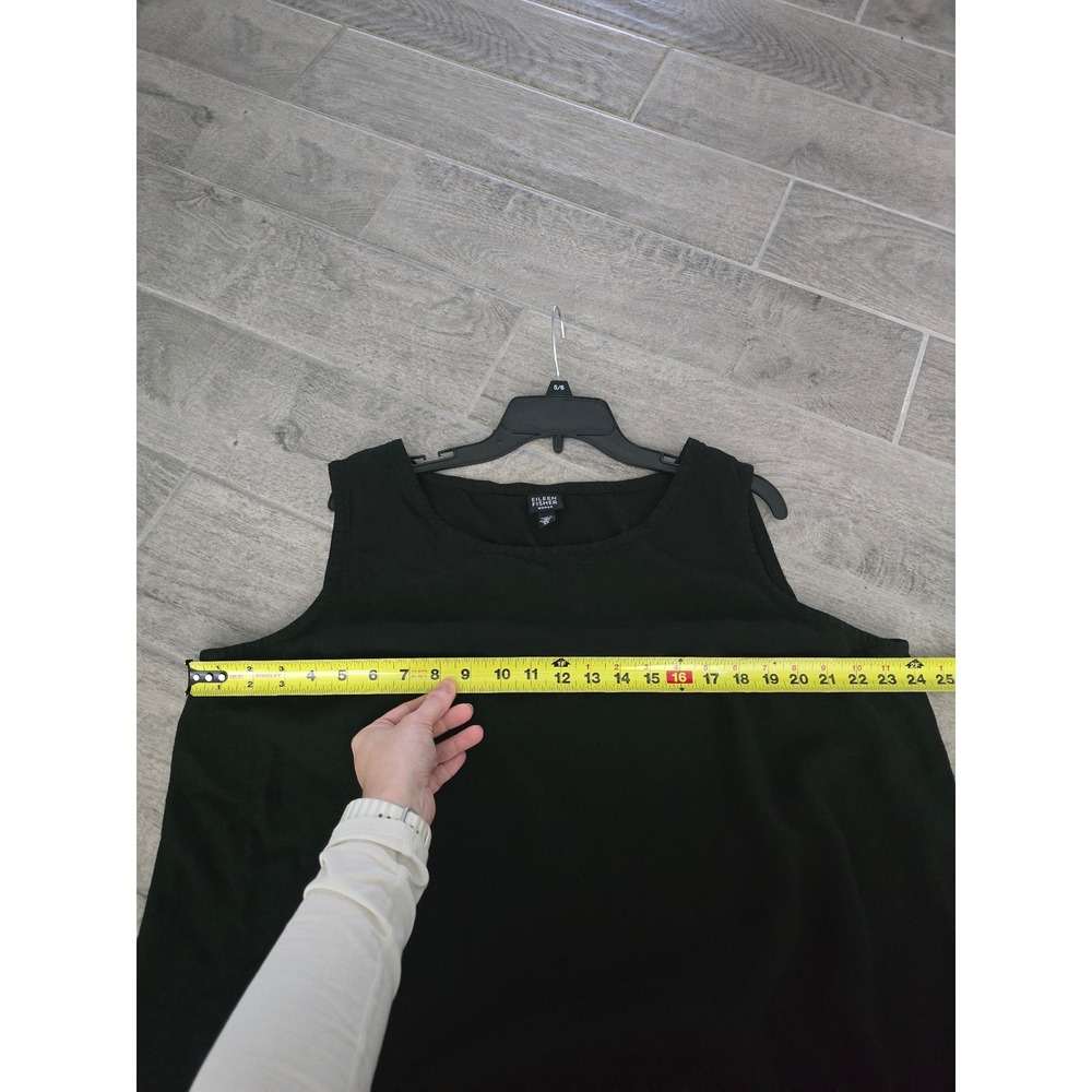 Eileen Fisher Black Viscose Wool Textured Knit Sleeveless Shift Dress 2X USA - Picture 6 of 8